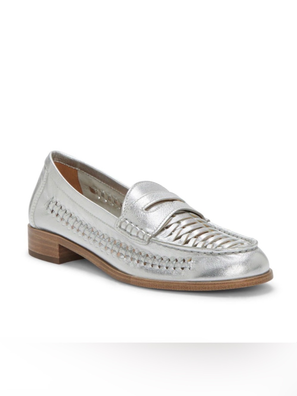 Vince Camuto Calie Woven Oxford Flat - Silver - Size 7